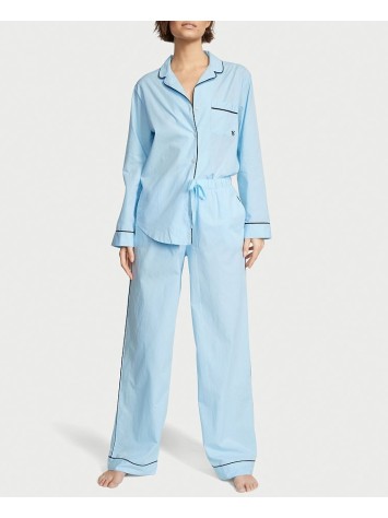 Піжама Cotton Long Pajama Set Blue Chambray