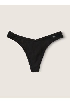 Трусики стрінги Victoria's Secret Pink Cotton Black Thong panty