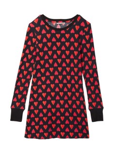 Нічна сорочка Thermal Sleepshirt Black Heart Print