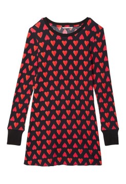 Нічна сорочка Thermal Sleepshirt Black Heart Print