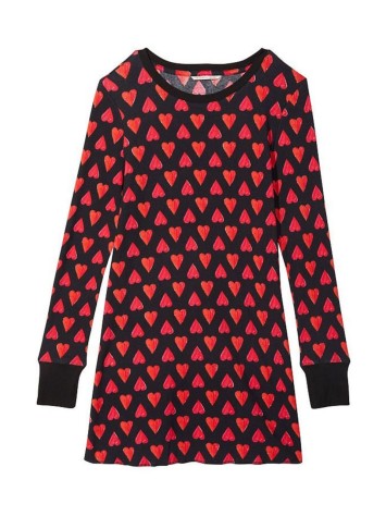 Нічна сорочка Thermal Sleepshirt Black Heart Print