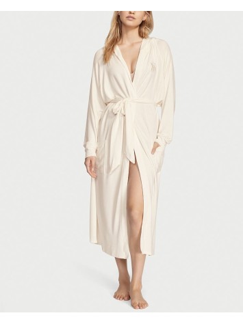 Халат Modal Terry Hooded Long Robe Ivory