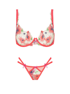 Комплект FOR LOVE & LEMONS Shimmer Magenta Zinnia Embroidery Underwire Bra Set