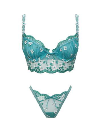 Комплект FOR LOVE & LEMONS Daisy Embroidered Bra Jade Set