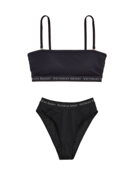 Купальник VS Classic Logo Strap Bandeau top & Brazilian panty