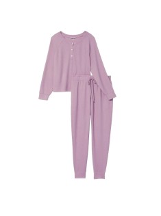 Піжама Glow Waffle Henley Jogger Set Lilac