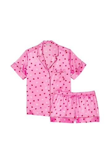 Пижама The Satin Short Pajama Set Bright Hibiscus Multi Heart