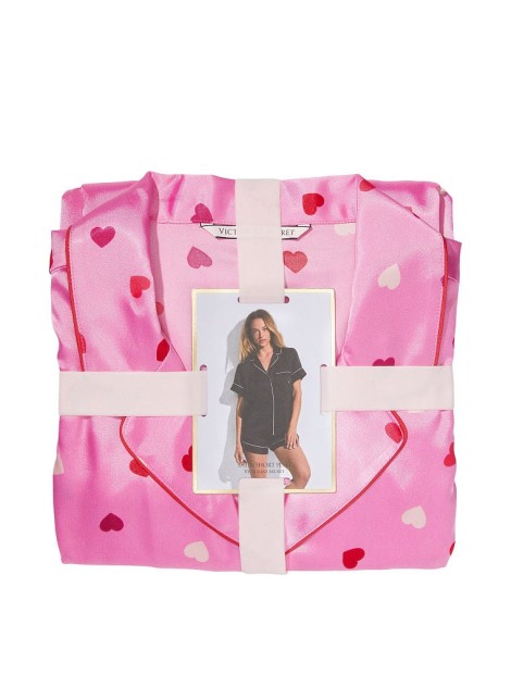 Пижама The Satin Short Pajama Set Bright Hibiscus Multi Heart