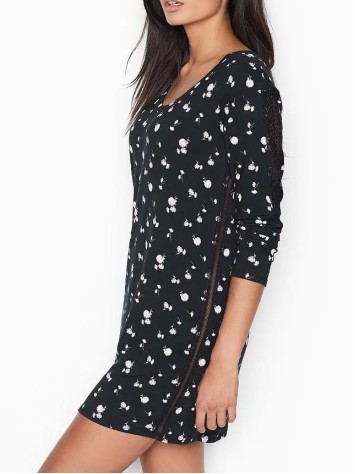 Нічна сорочка Modal Supersoft Sleepshirt Black Floral