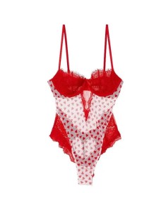 Боді Wicked Unlined Balconette Teddy Heart print Victoria's Secret