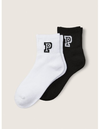 Набір шкарпеток PINK QUARTER SOCK 2 PACK Pure Black And Optic White
