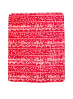 Плед Plush Fleece Blanket Red Fair Isle Snowflake