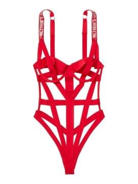Боди Victoria’s Secret Shine Strap Banded Logo Shine Strap Teddy