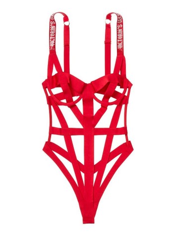 Боді Victoria's Secret Shine Strap Banded Logo Shine Strap Teddy