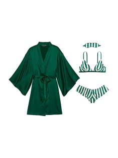 Подарунковий набір 4-Piece Silk Gift Set Green White Stripe Victoria's Secret