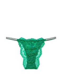 Трусики Very Sexy Green Lace with Shine Strap Brazilian panty