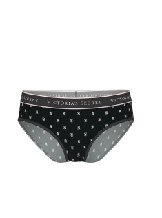Трусики Logo Cotton Hiphugger Panty Black logo VS