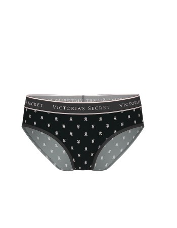 Трусики Logo Cotton Hiphugger Panty Black logo VS