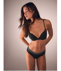 Трусики Logo Cotton Thong Panty Black logo VS