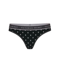 Трусики Logo Cotton Thong Panty Black logo VS