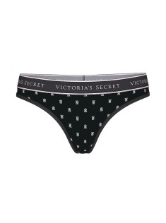 Трусики Logo Cotton Thong Panty Black logo VS