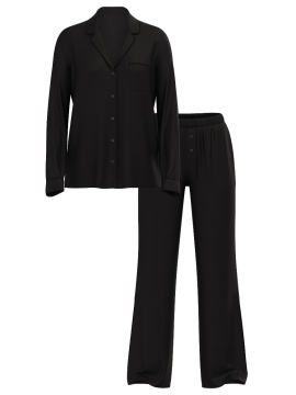 Пижама Ribbed Modal Long Pajama Set Black
