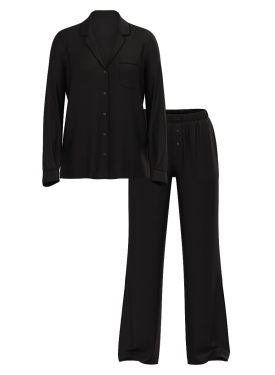 Піжама Ribbed Modal Long Pajama Set Black