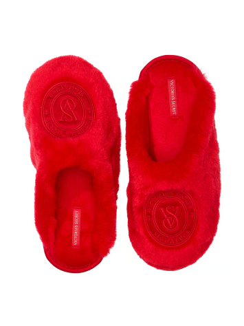 Домашние тапочки Closed-Toe Faux Fur Slippers Lipstick