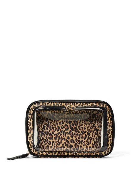 Косметичка 3в1 Victoria's Secret Travel Trio Makeup Bag Leopard Brown