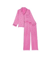 Сатиновая пижама Satin Long Pajama Set Heart Jacquard
