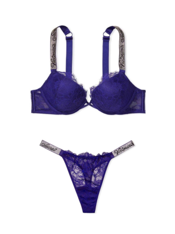 Комплект білизни Embellished Strap Bombshell Push-up Bra Night Ocean