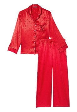 Сатинова піжама VS Satin Long Pj Set red dot