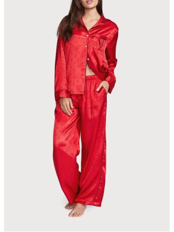 Сатинова піжама VS Satin Long Pj Set red dot