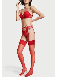 Панчохи Victoria's Secret Crystal Logo Thigh Highs Lipstick