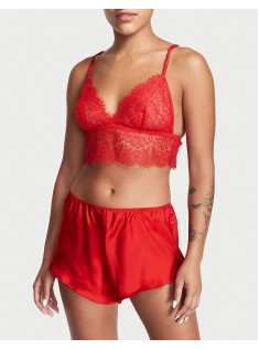 Піжама Floral Lace Cami Top Satin Shortie Set Lipstick