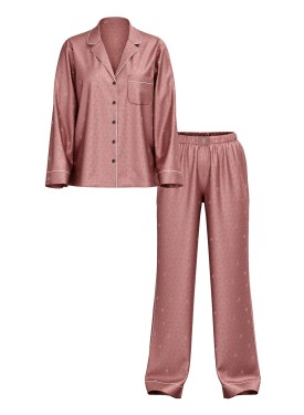 Пижама Glazed Satin Dew Drop Long Pajama Set Vintage Rose