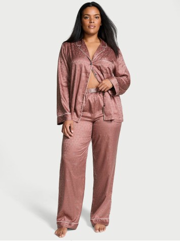 Пижама Glazed Satin Dew Drop Long Pajama Set Vintage Rose