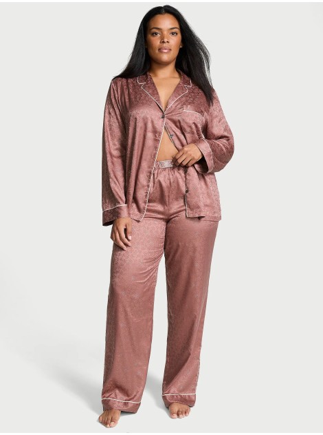 Пижама Glazed Satin Dew Drop Long Pajama Set Vintage Rose