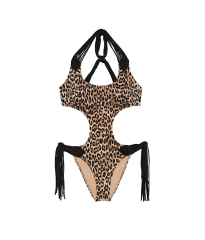 Купальник VS Archives Swim Macrame Fringe Monokini One-Piece Swimsuit Leo