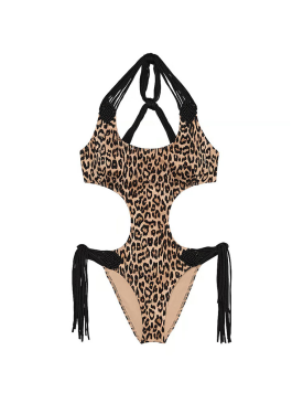 Купальник VS Archives Swim Macrame Fringe Monokini One-Piece Swimsuit Leo
