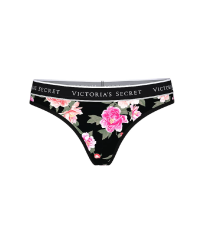 Трусики Logo Cotton Thong Panty Black Floral