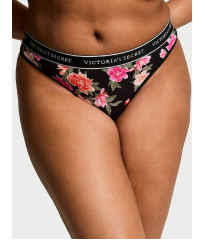 Трусики Logo Cotton Thong Panty Black Floral
