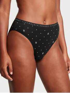 Трусики Stretch Cotton High-Leg Brief Panty Black Logo