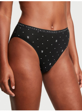 Трусики Stretch Cotton High-Leg Brief Panty Black Logo