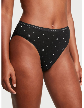 Трусики Stretch Cotton High-Leg Brief Panty Black Logo