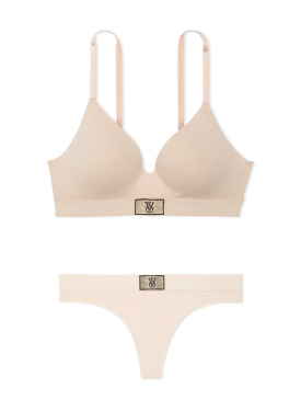 Комплект белья Shine Patch Lightly Lined Wireless Bra Set Marzipan