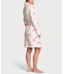 Халат Cozy Plush Robe White & Pink Hearts