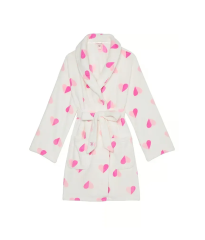 Халат Cozy Plush Robe White & Pink Hearts