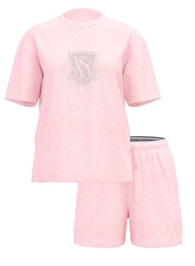 Піжама Rhinestone Graphic Cotton Short Pyjama Set