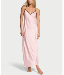 Пеньюар Iconic Stripe Pink Long Satin Slip